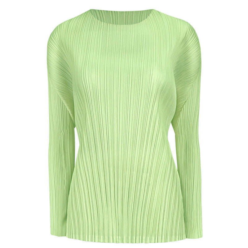 Pleated Skirt Suit – Korean Style Long Sleeve Top and Skirt Set