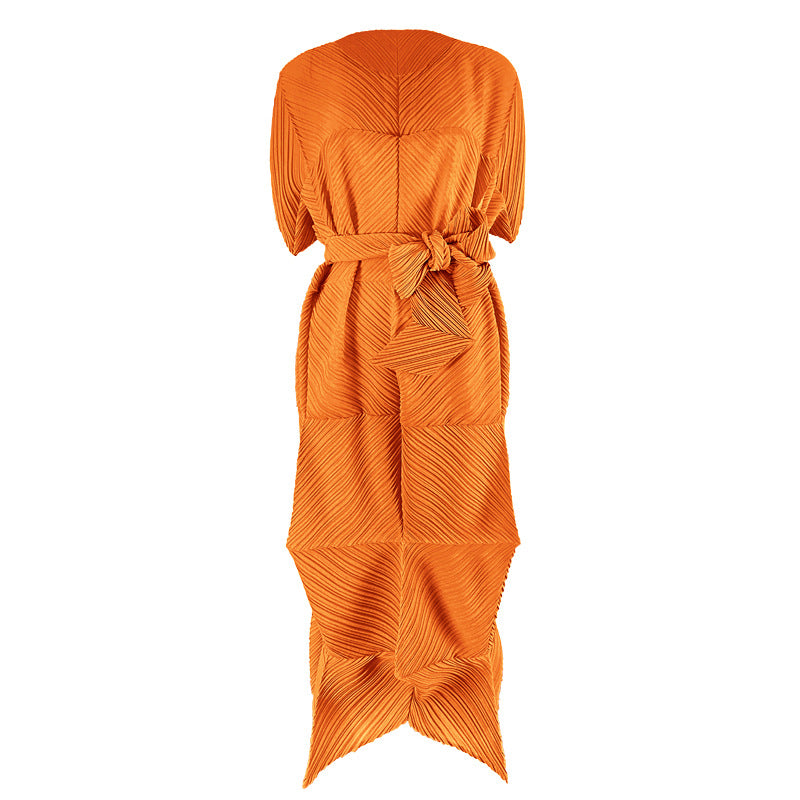 Pleated Yellow Chiffon Midi Dress – Elegant Fairy-Inspired Style