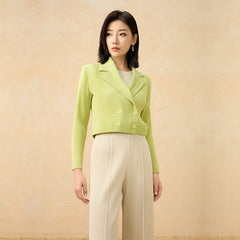 2025 Summer Pleated Cardigan Jacket – Lightweight Open-Front Layer, Slimming & Versatile  描述