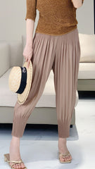 Harem Pants – Fall 2025 Loose Fit Cropped Trousers, Slimming and Plus-Size Friendly