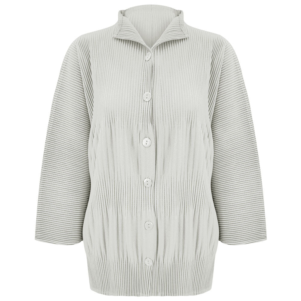 Pleated Solid Color Shirt – Loose Long Sleeve Casual Women’s Top