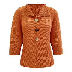 Women’s Fall Pleated T-Shirt – Casual Comfortable Top