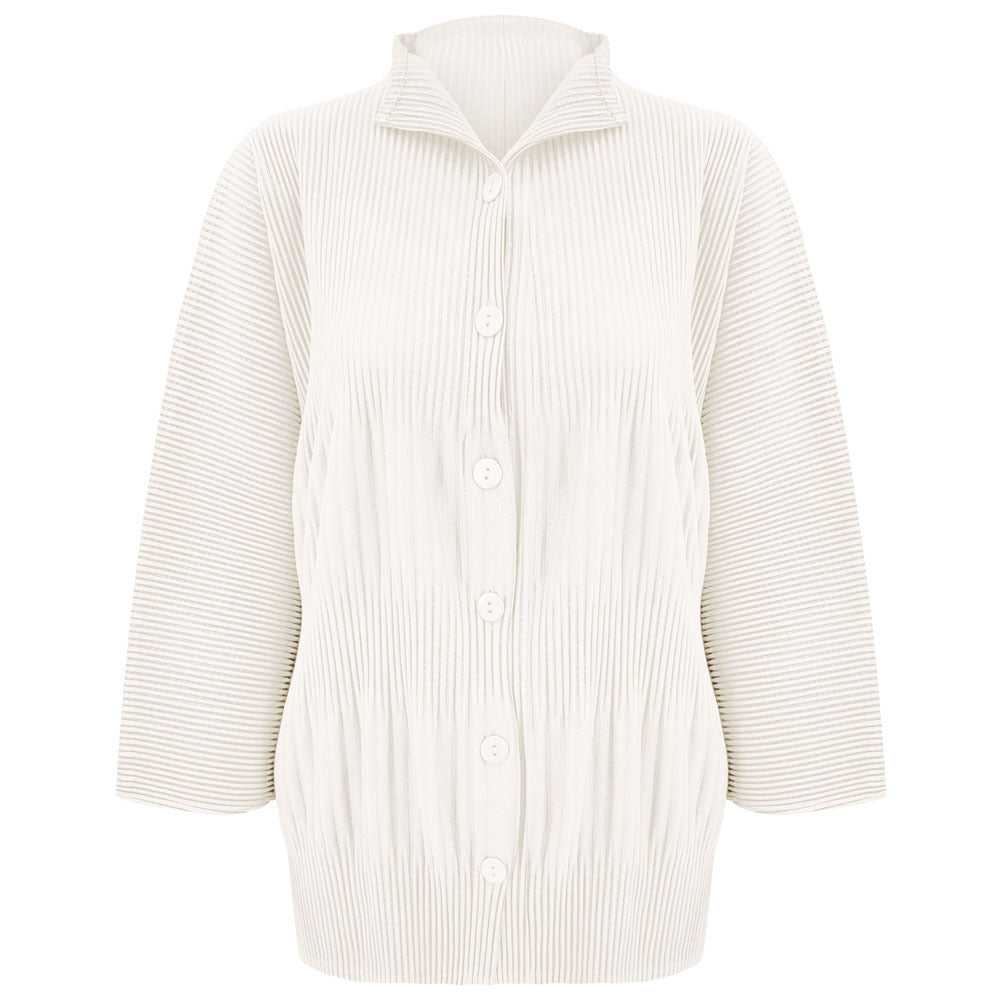 Pleated Solid Color Shirt – Loose Long Sleeve Casual Women’s Top