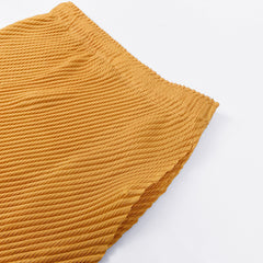 Pleated Fish Scale Fringe Skirt – High Waist A-Line Mid-Length Style