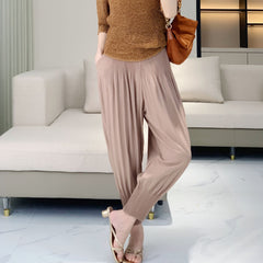 Harem Pants – Fall 2025 Loose Fit Cropped Trousers, Slimming and Plus-Size Friendly