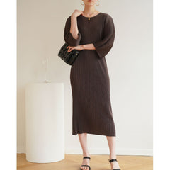 Pleated Summer Dress – Loose Fit, Casual Slimming Style for Women