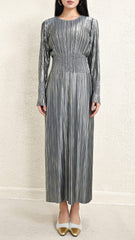 Pleats Please Waist-Pleated Dress – Elegant Long Pleated Skirt Style
