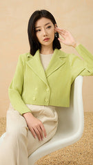 2025 Summer Pleated Cardigan Jacket – Lightweight Open-Front Layer, Slimming & Versatile  描述