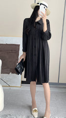 Fall New Pleated Mid-Length Jacket – High-End French Retro Trench Coat