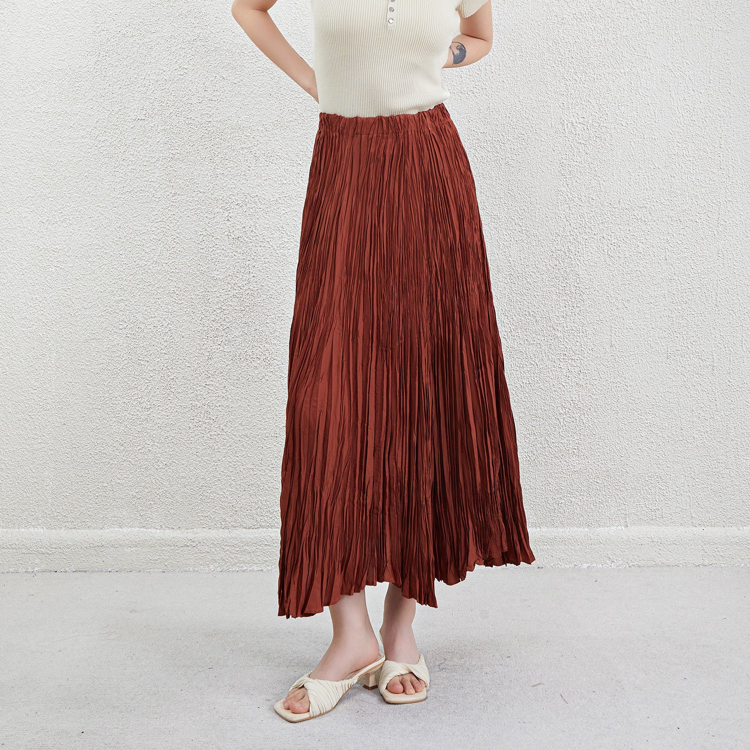 Pleats Please A-Line Swing Skirt – Mid-Length Elegant Pleated Style