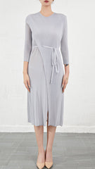 Pleated Garden Collar Slim Fit Dress – Elegant and Modern Style for Women