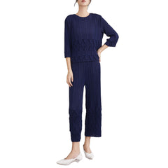 Pleats Please Wide-Leg Pants Set – Pleated Two-Piece Outfit for Women