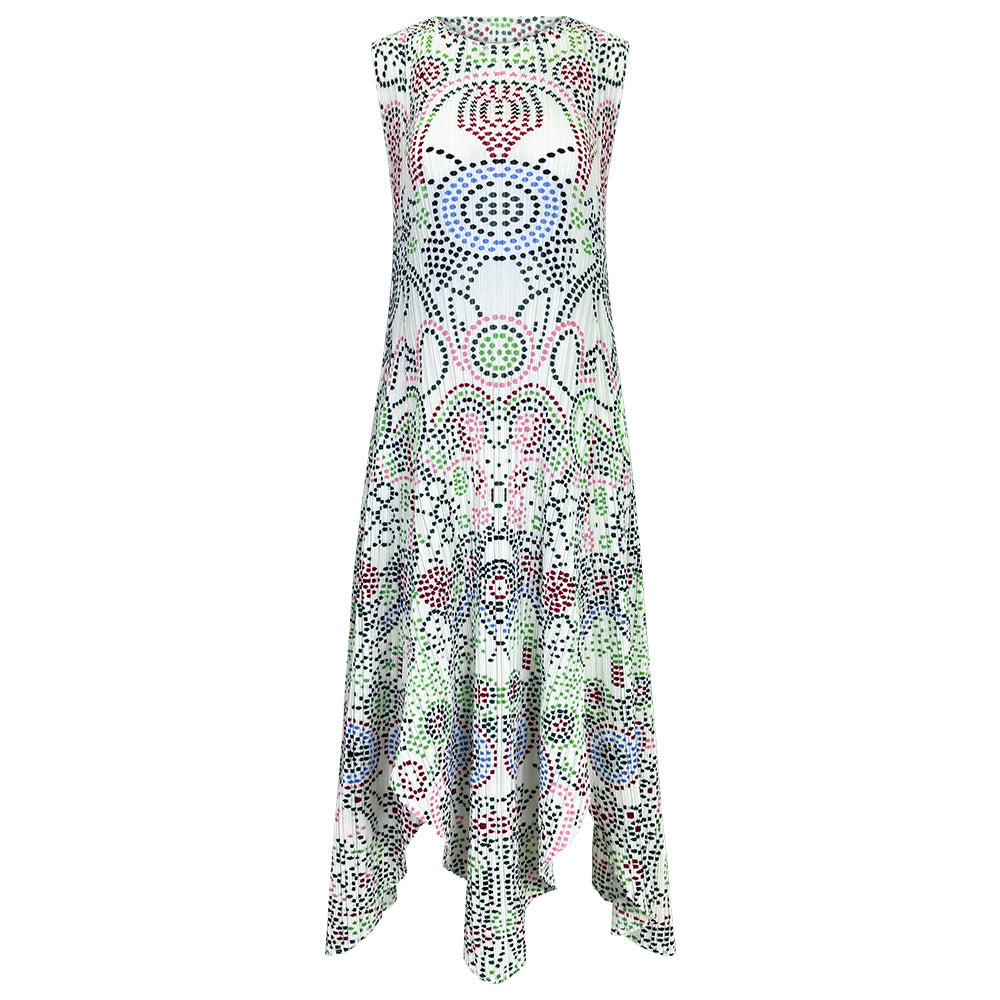 Boho Polka Dot Dress – Irregular Print Casual Loose Slimming Dress