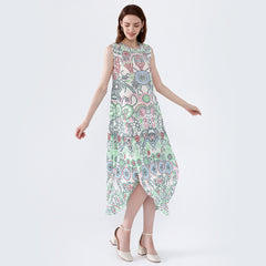 Boho Polka Dot Dress – Irregular Print Casual Loose Slimming Dress