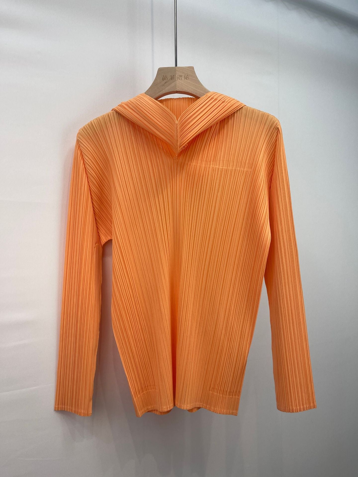 Women’s Autumn Pleated Hoodie – Slim Fit Solid Color Sweatshirt