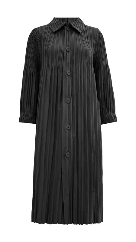 Fall New Pleated Mid-Length Jacket – High-End French Retro Trench Coat