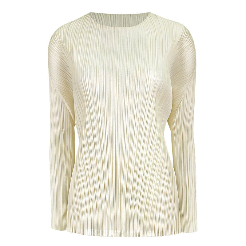 Pleated Skirt Suit – Korean Style Long Sleeve Top and Skirt Set