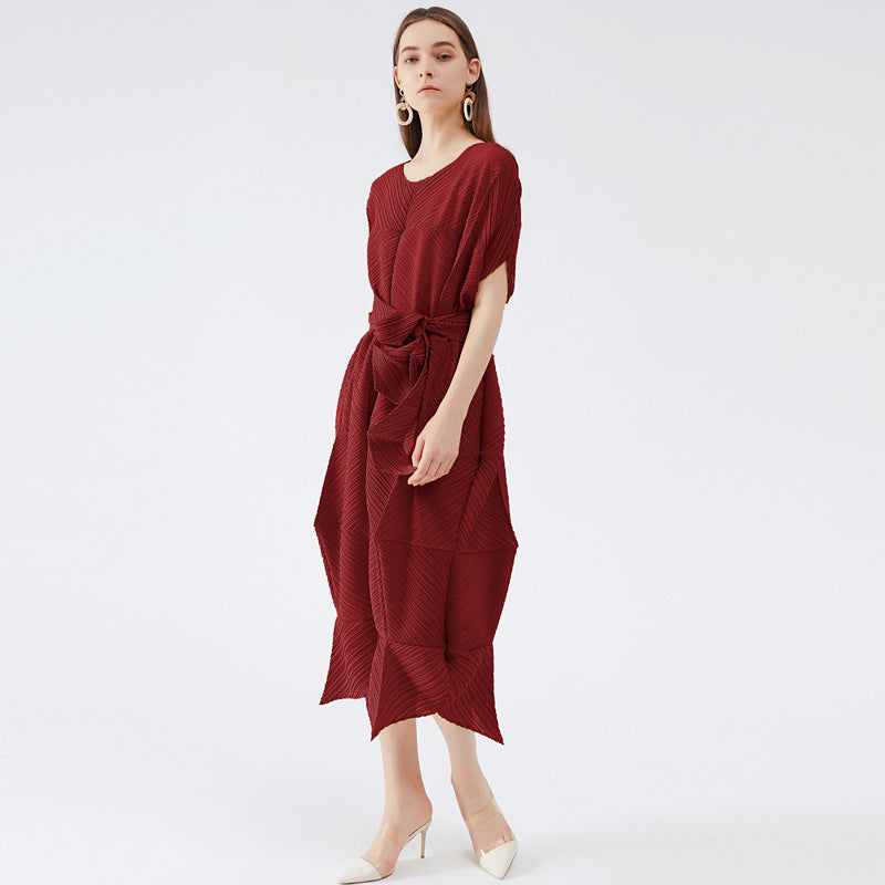 Pleated Yellow Chiffon Midi Dress – Elegant Fairy-Inspired Style