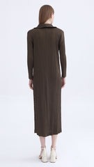 Elongated casual draped Miyake fashion cardigan top 2025 new pleated casual loose coat