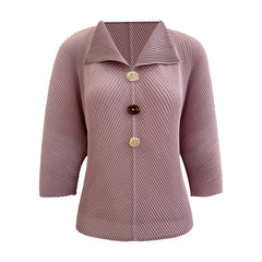 Women’s Fall Pleated T-Shirt – Casual Comfortable Top