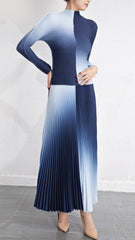 Pleated Top and Slim Skirt Two-Piece Set