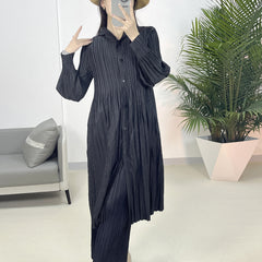 2025 Fall Winter Pleated Hooded Trench Coat – Lightweight Long Jacket, Loose Casual Style for Women
