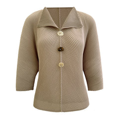 Women’s Fall Pleated T-Shirt – Casual Comfortable Top