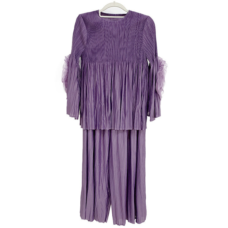 Pleated Spring 2024 New Miyake Plus Size Casual Suit Women's Loose High Stretch Comfortable Fat MM Women's Pleated Jacket